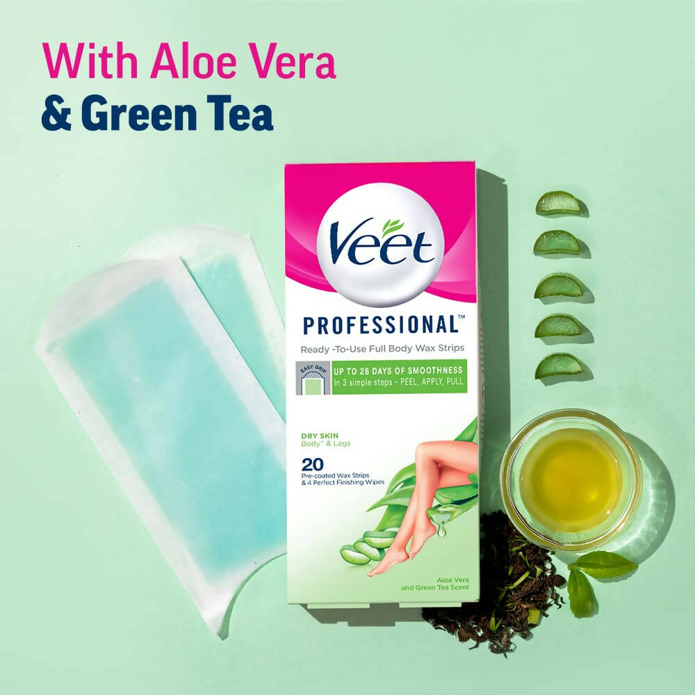 Veet Professional Waxing Strips for Women - Dry Skin - Distacart
