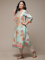 Thumbnail for Biba Ethnic Motifs Printed A-Line Kurta - Distacart