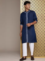 Thumbnail for House of Pataudi Men Jashn Embroidered Mirror Work Kurta - Distacart