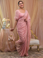 Thumbnail for Koskii Embellished Beads and Stones Saree - Distacart