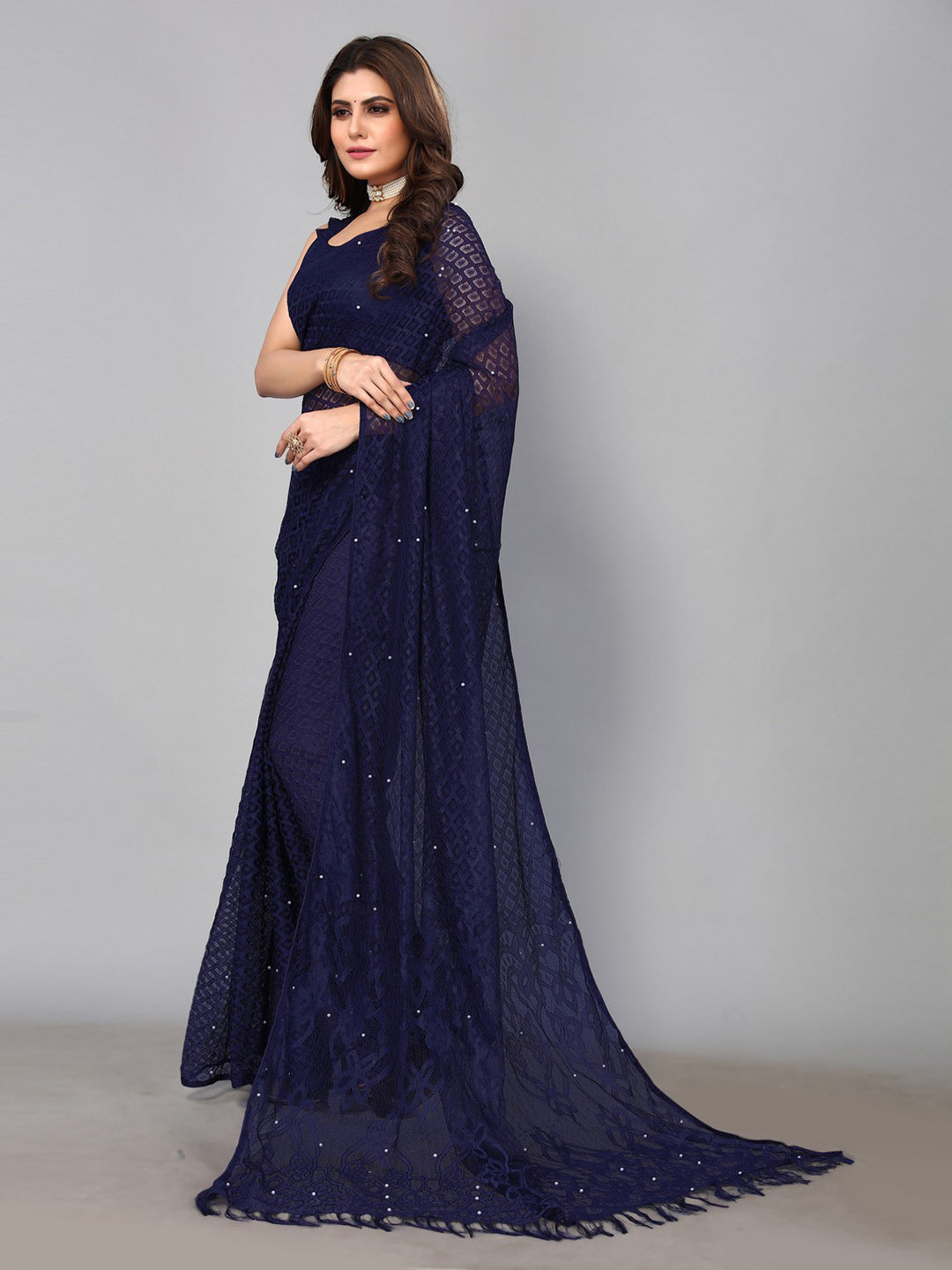 Kalini Woven Design Brasso Saree - Distacart