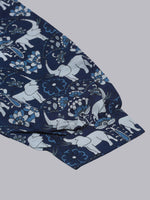 Thumbnail for Kalini Women Navy Blue Ethnic Motif Short A-Line Kurta - Distacart