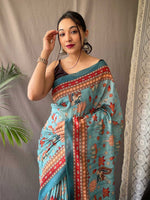 Thumbnail for Mitera Cotton Bend Kalamkari Saree With Tassel - Distacart