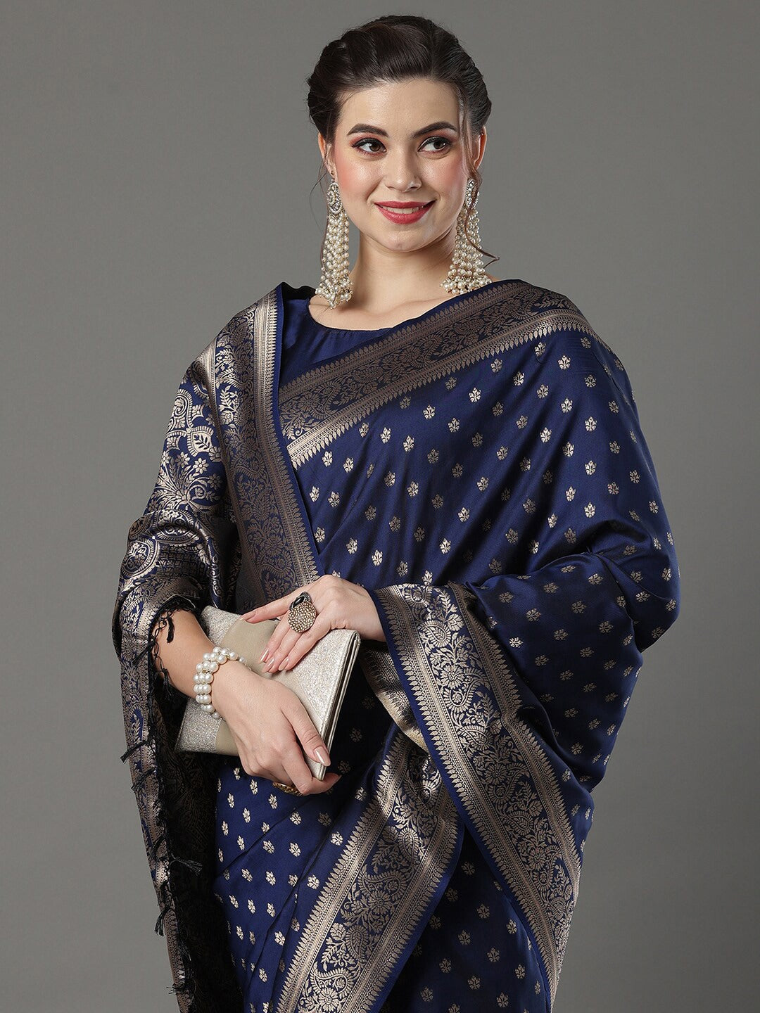 Mitera Woven Design Zari Silk Blend Banarasi Saree - Distacart
