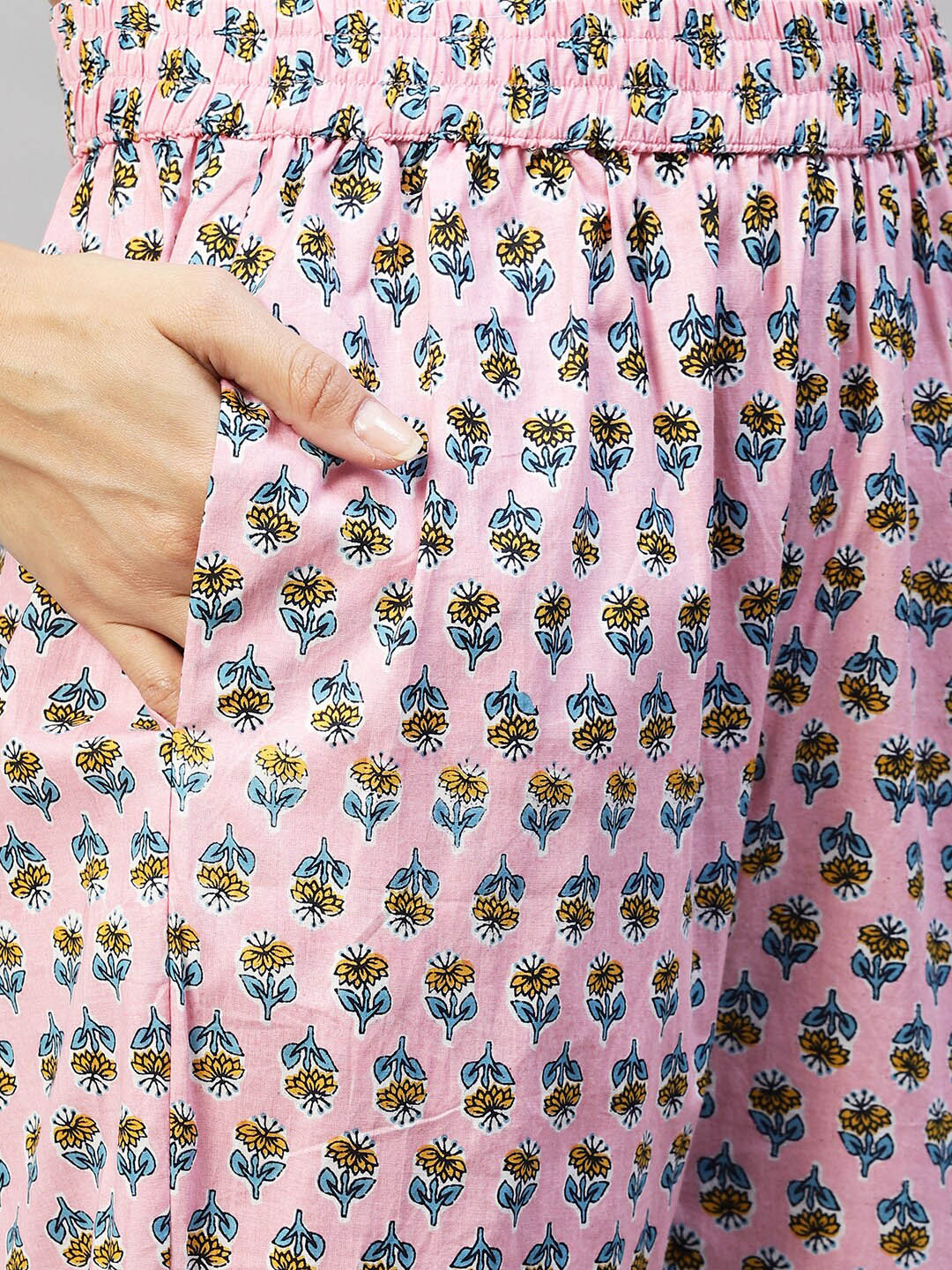 Kalini Women Blue Ethnic Motifs Printed Kurta with Trousers - Distacart