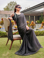 Thumbnail for Tikhi Imli Striped Satin Ready to Wear Saree - Distacart