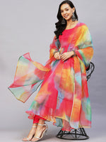 Thumbnail for Kalini Printed Anarkali Gotta Patti Kurta With Trousers & Dupatta - Distacart