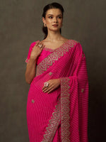 Thumbnail for Saree Mall Bandhani Embroidered Pure Georgette Bandhani Sarees - Distacart
