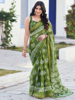 Thumbnail for Kalini Batik Printed Bagh Sarees - Distacart