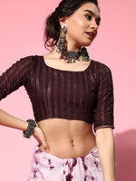 Thumbnail for Saree Mall Purple & White Tie and Dye Silk Blend Saree with Unstitched Blouse Piece - Distacart