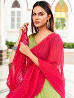 Thumbnail for Tikhi Imli Georgette Half and Half Saree - Distacart
