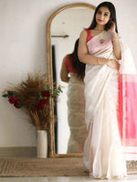 Thumbnail for Mitera Woven Design Zari Saree - Distacart