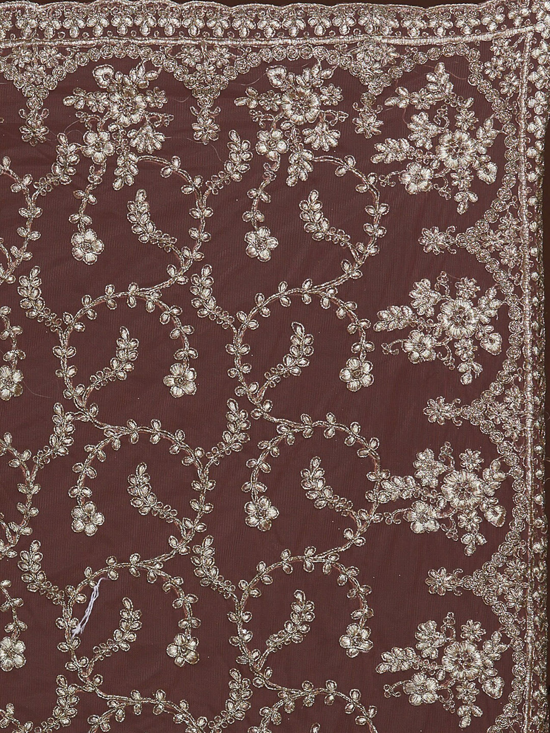 Koskii Pink & Silver-Toned Floral Zari Supernet Saree - Distacart