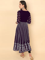 Thumbnail for HERE&NOW Women Chikankari Embroidered Thread Work Georgette Anarkali Kurta - Distacart