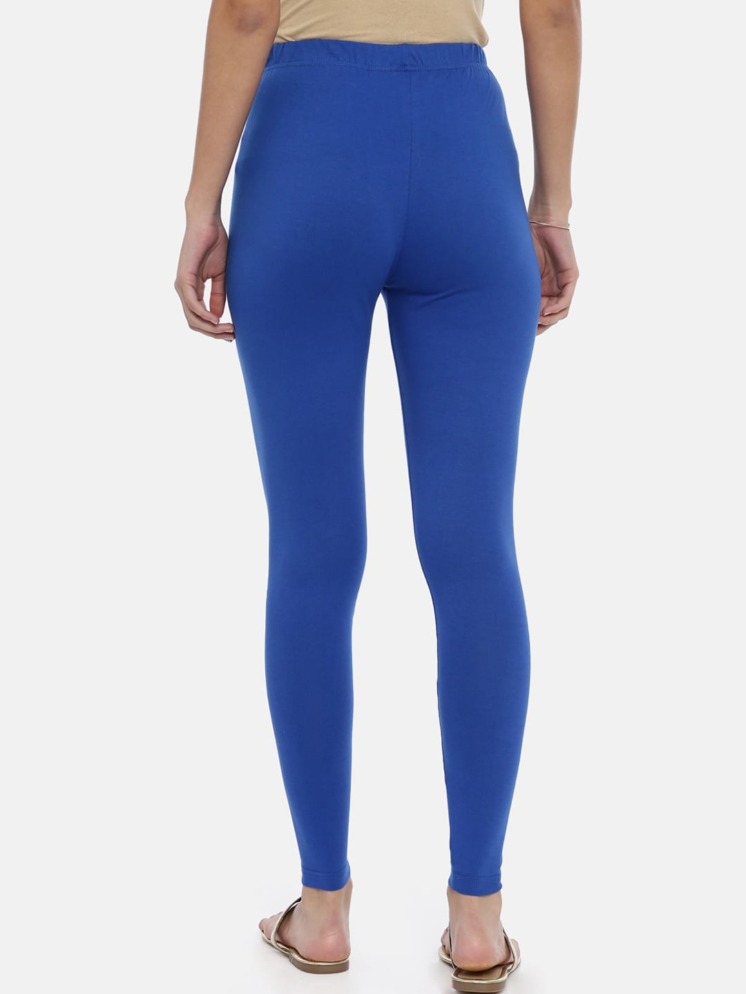 Souchii Navy Blue Solid Slim-Fit Ankle-Length Leggings