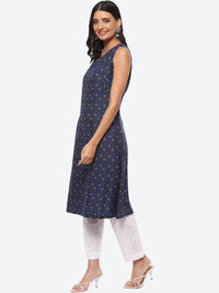 Thumbnail for Biba Women Floral Printed Thread Work A-Line Kurta - Distacart