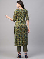 Thumbnail for Kalini Paisley Printed Notched Neck Kurta With Trousers - Distacart