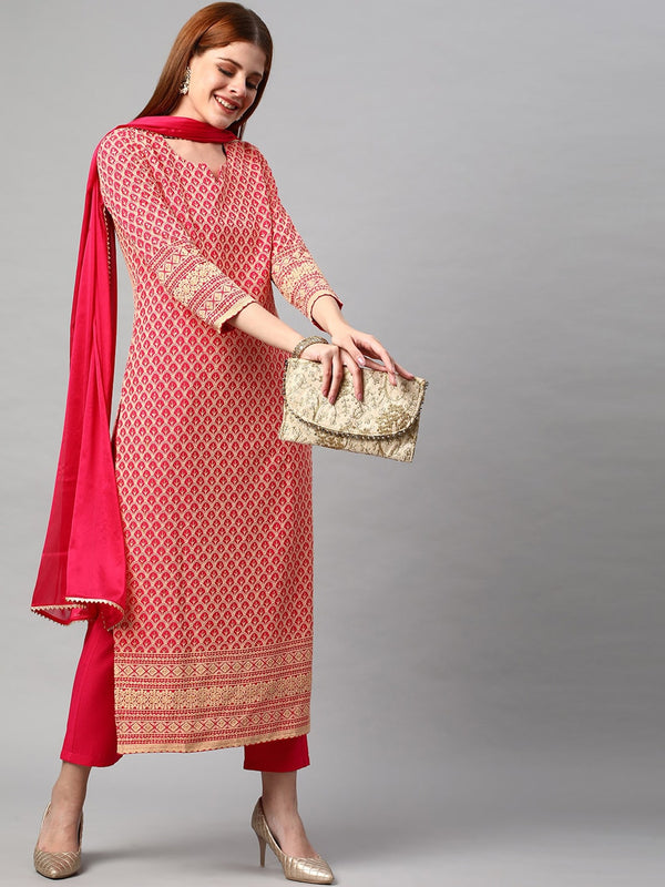 Kalini Women Shifali Work Kurta with Trousers & With Dupatta - Distacart