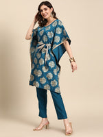 Thumbnail for Sangria Ethnic Motifs Printed Gotta Patti Kurta with Trousers - Distacart