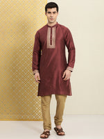 Thumbnail for House of Pataudi Ethnic Motifs Embroidered Cotton Jashn Kurta - Distacart