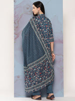 Thumbnail for Kalini Floral Embroidered Gotta Patti Pure Cotton Kurta Set With Dupatta - Distacart