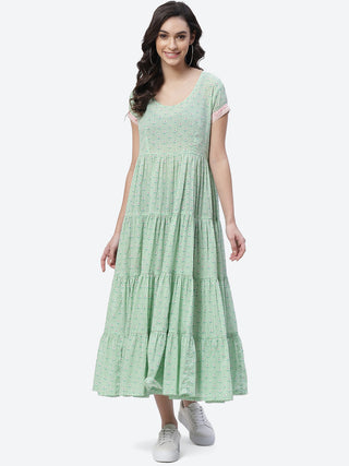 Biba Women Green Floral Anarkali Kurta - Distacart