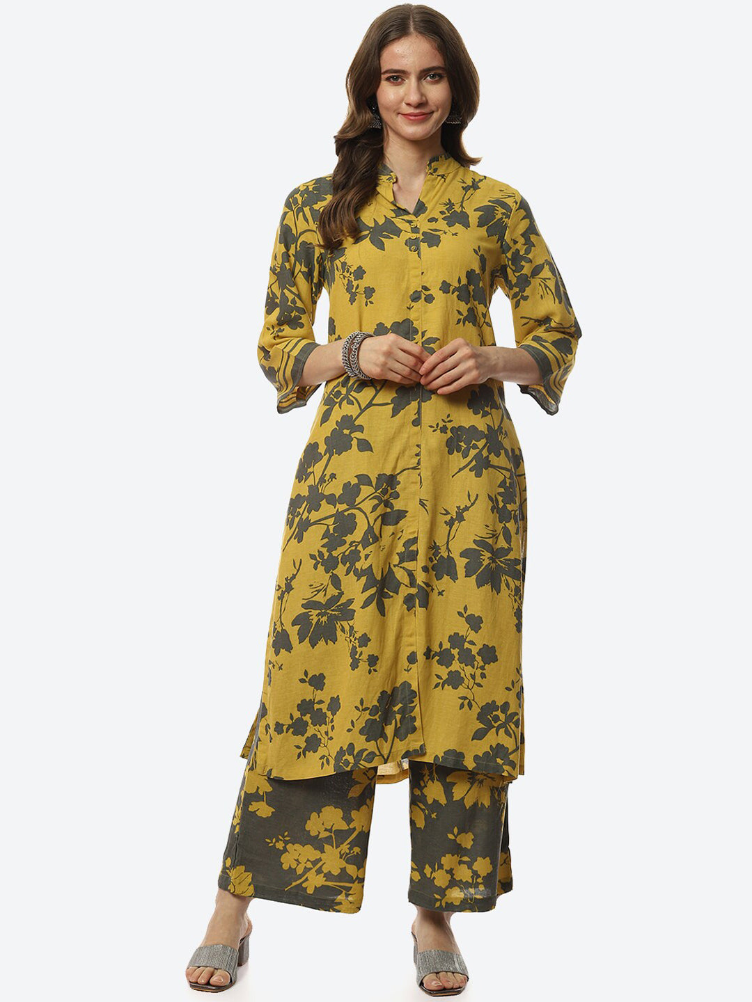 Biba Women Floral Printed Kurta with Palazzos - Distacart