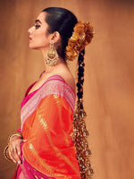 Thumbnail for Saree Mall Striped Woven Design Zari Pure Georgette Sarees - Distacart