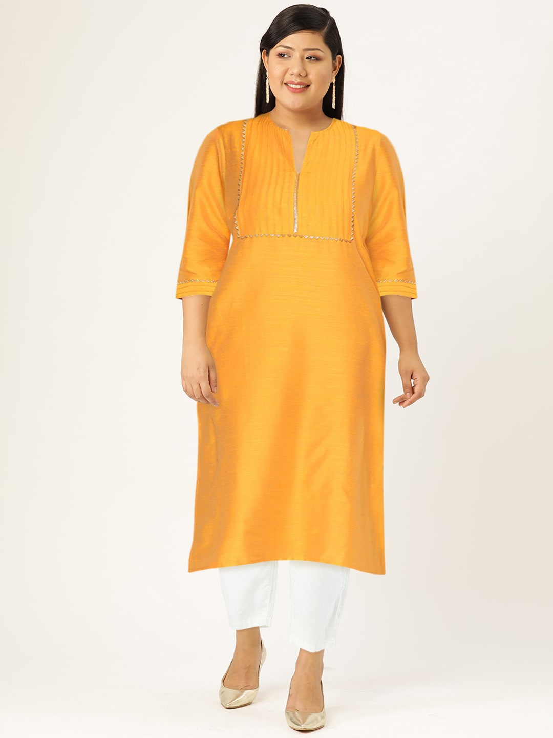 HERE&NOW Yoke Design Gotta Patti Detail Kurta - Distacart