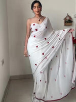 Thumbnail for Kalini Abstract Printed Pure Georgette Mysore Silk Saree - Distacart