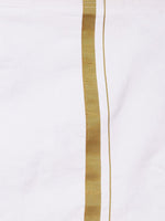 Thumbnail for Sethukrishna Boys Orange & White Solid Cotton Shirt & Dhoti Set - Distacart