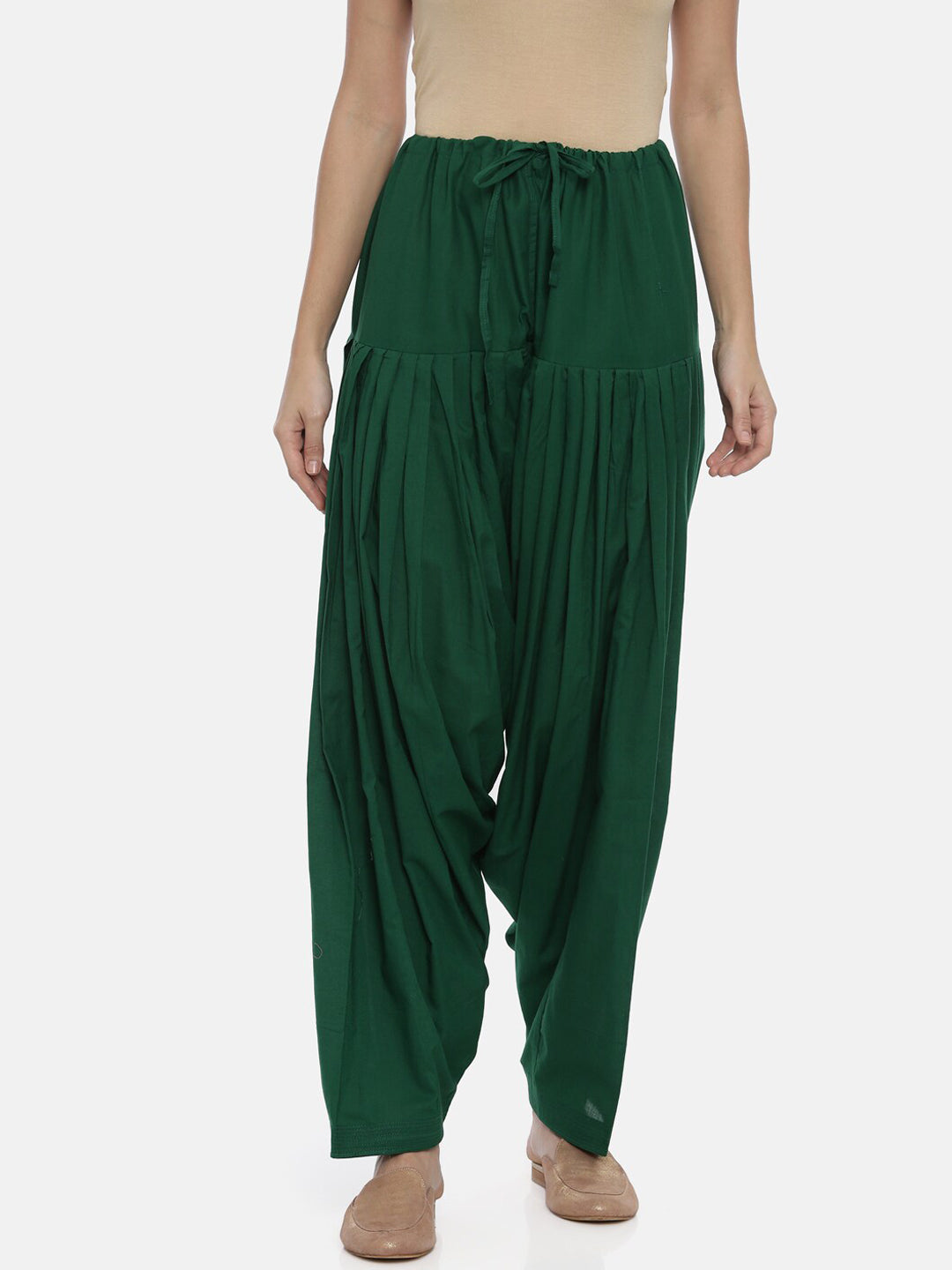 Souchii Women Green Pure Cotton Patiala - Distacart