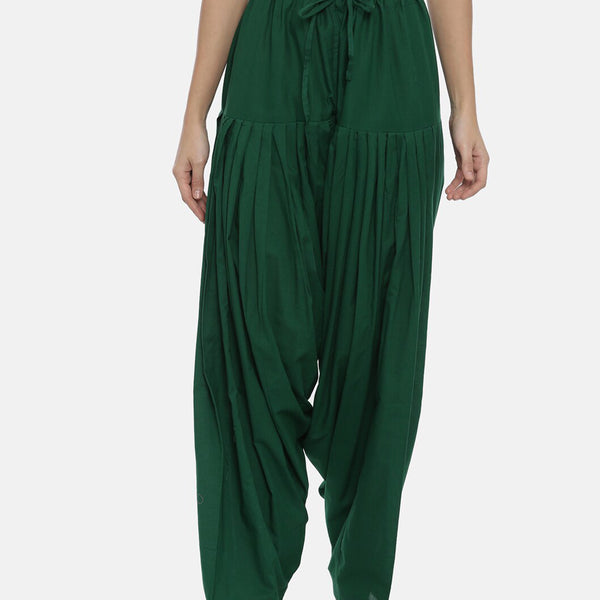 Souchii Women Green Pure Cotton Patiala - Distacart