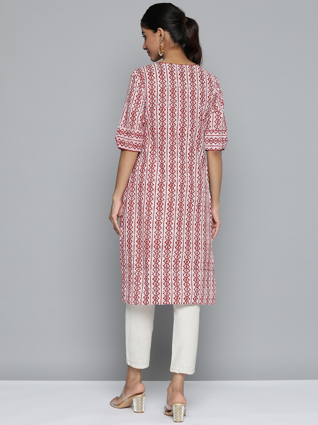 HERE&NOW Printed Wrap Designed Layered Kurta - Distacart