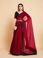 Thumbnail for Sangria Women Red Ready to wear Saree - Distacart