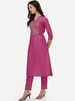 Thumbnail for HERE&NOW Women Ethnic Motifs Embroidered Sequinned Kurta with Trousers - Distacart
