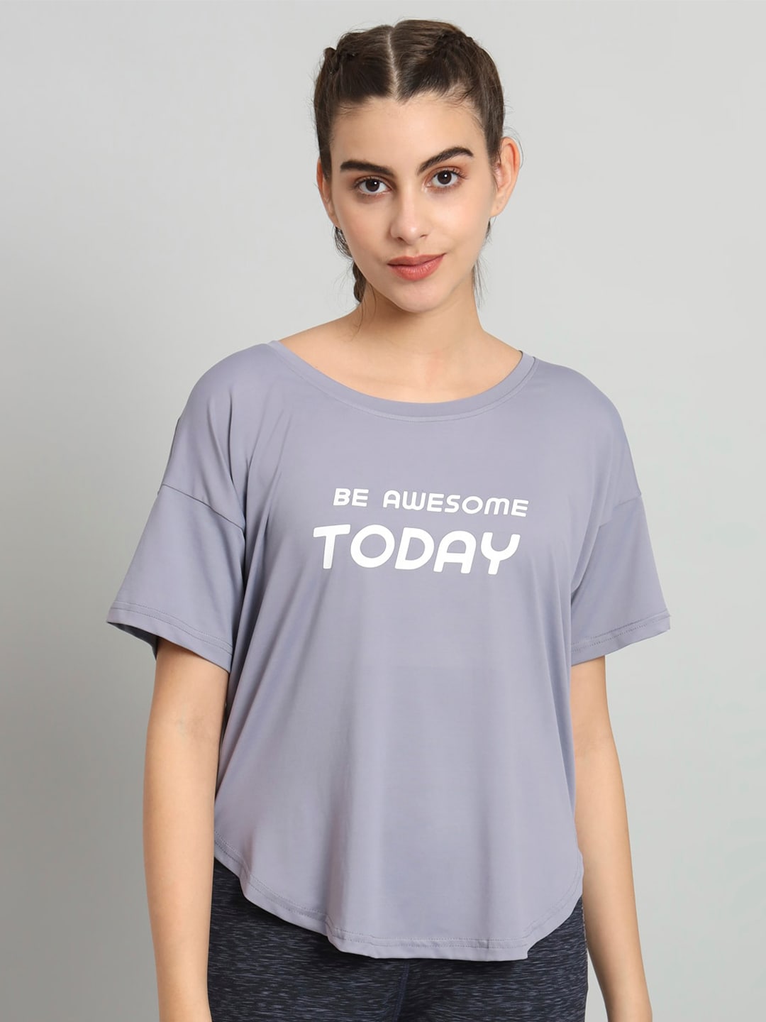 MKH Typography Printed Relaxed Fit Dri-Fit T-shirt - Distacart