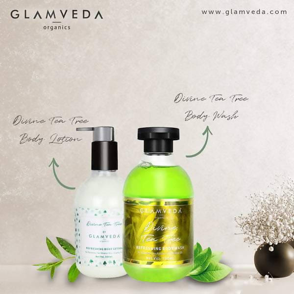 Glamveda Tea Tree Refreshing Body Wash & Lotion Combo Pack