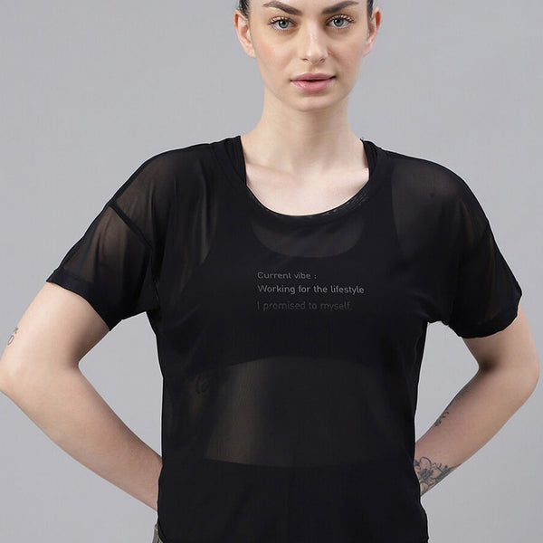 MKH Dri-FIT Typography Printed Drop Shoulder Sleeves T-Shirt - Distacart