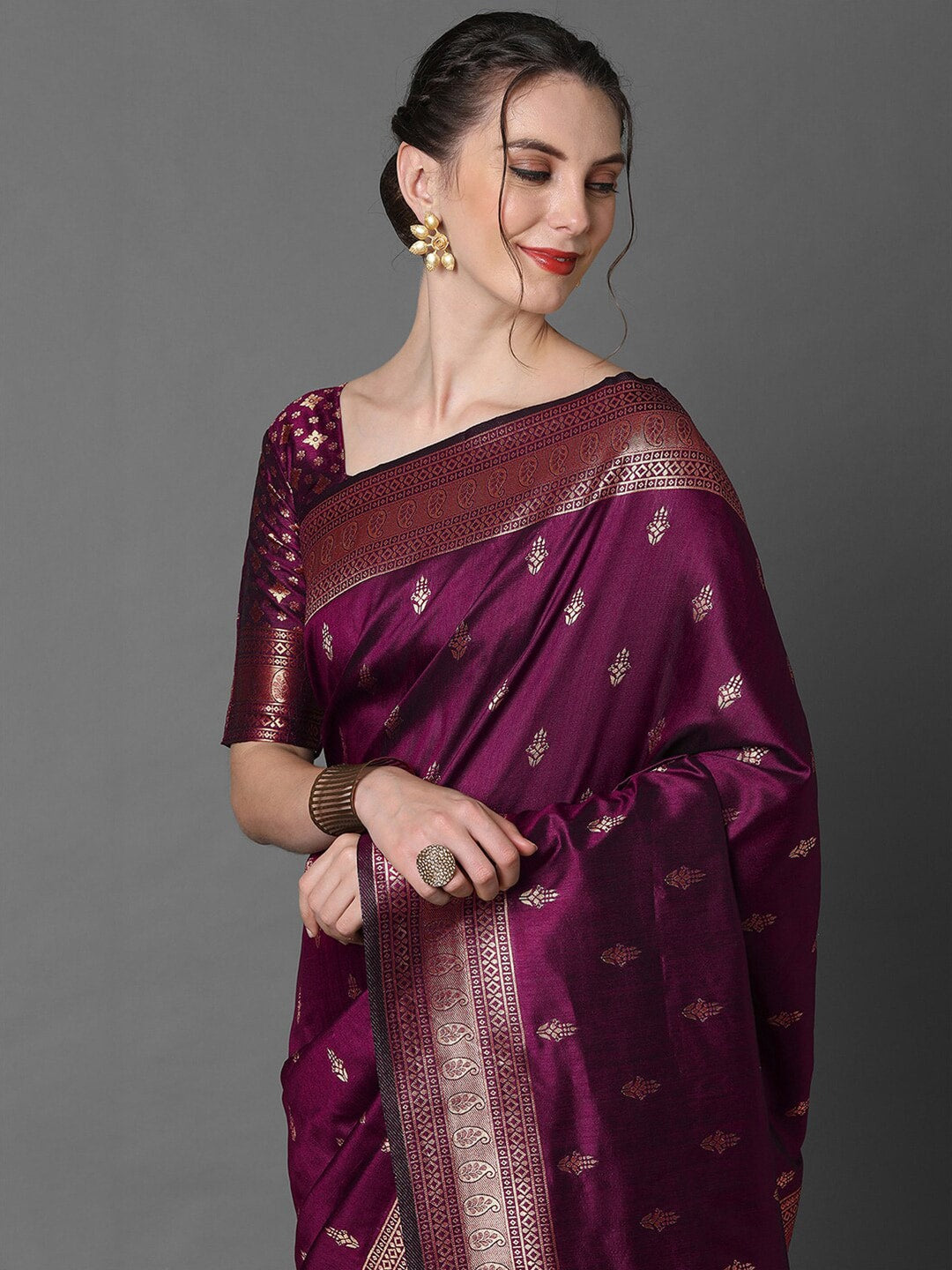 Mitera Woven Design Zari Silk Blend Banarasi Saree - Distacart