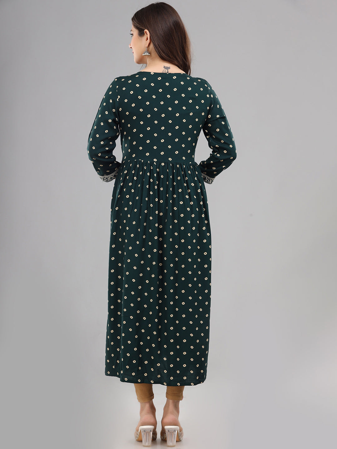 Kalini Women Green Ethnic Motifs Printed Embroidered Kurta - Distacart