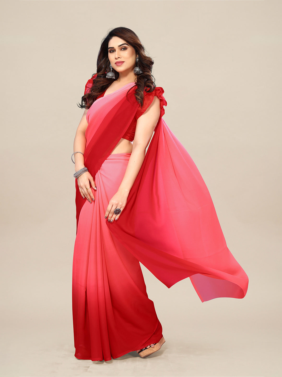 Kalini Ombre Pure Georgette Saree - Distacart