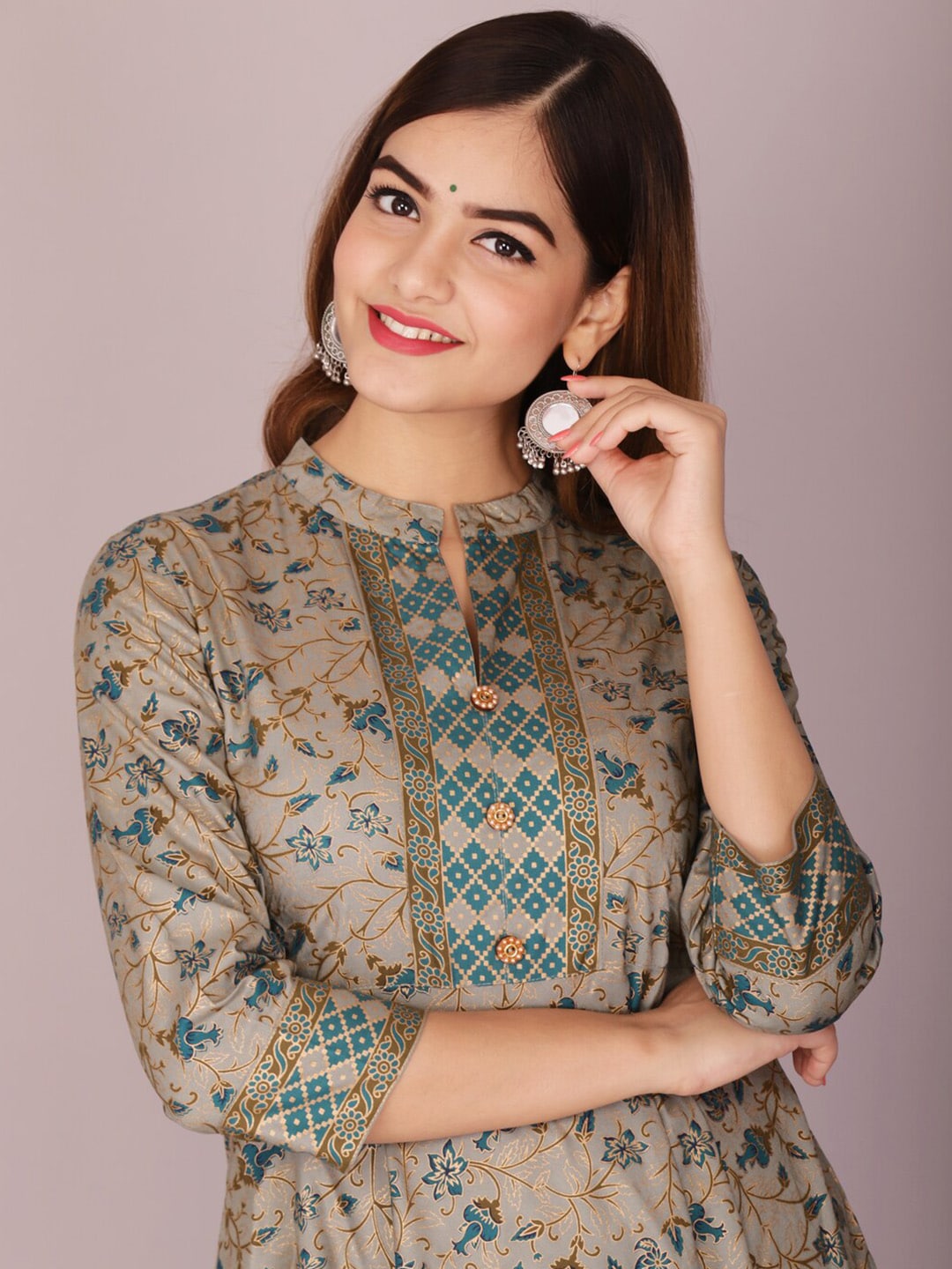 Kalini Women Grey Ethnic Motifs Printed Anarkali Kurta - Distacart