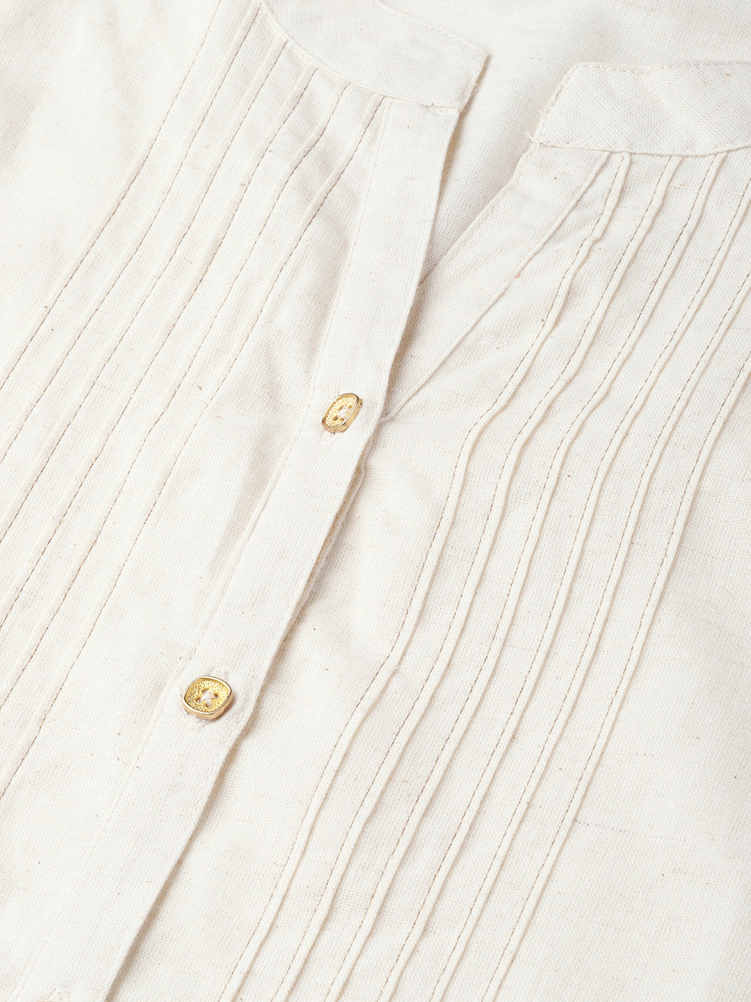 Biba Women Beige Solid A-Line Kurta with Asymmetric Shrug - Distacart