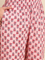 Thumbnail for Sangria Floral Printed Regular Pure Cotton Kurta with Palazzos - Distacart