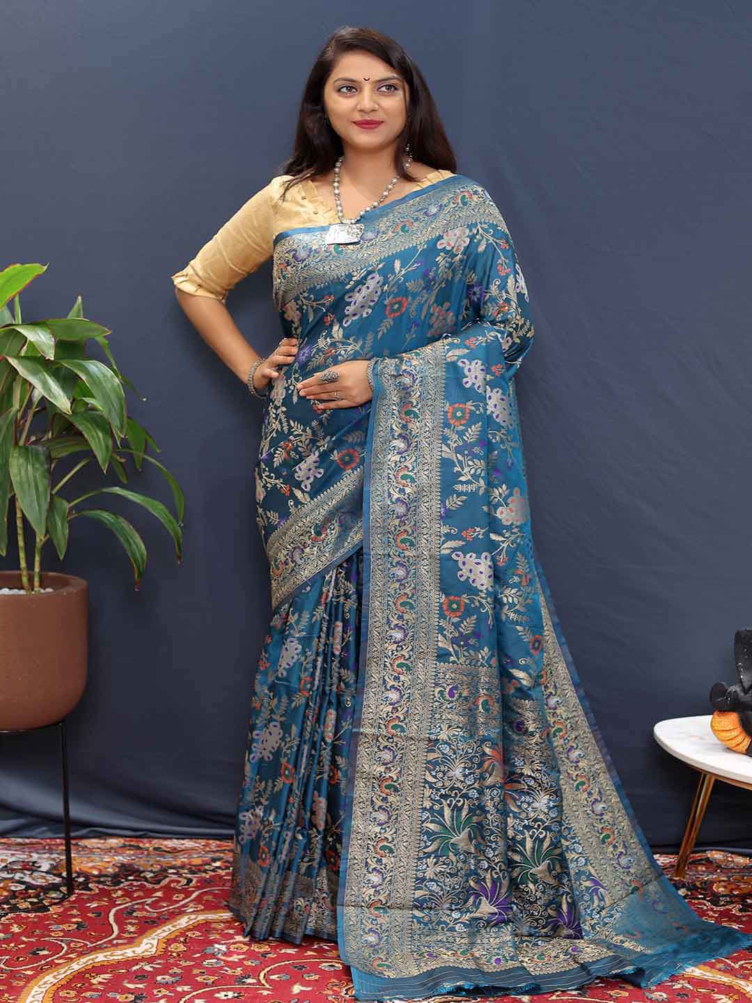 Kalini Ethnic Motifs Zari Art Silk Saree - Distacart