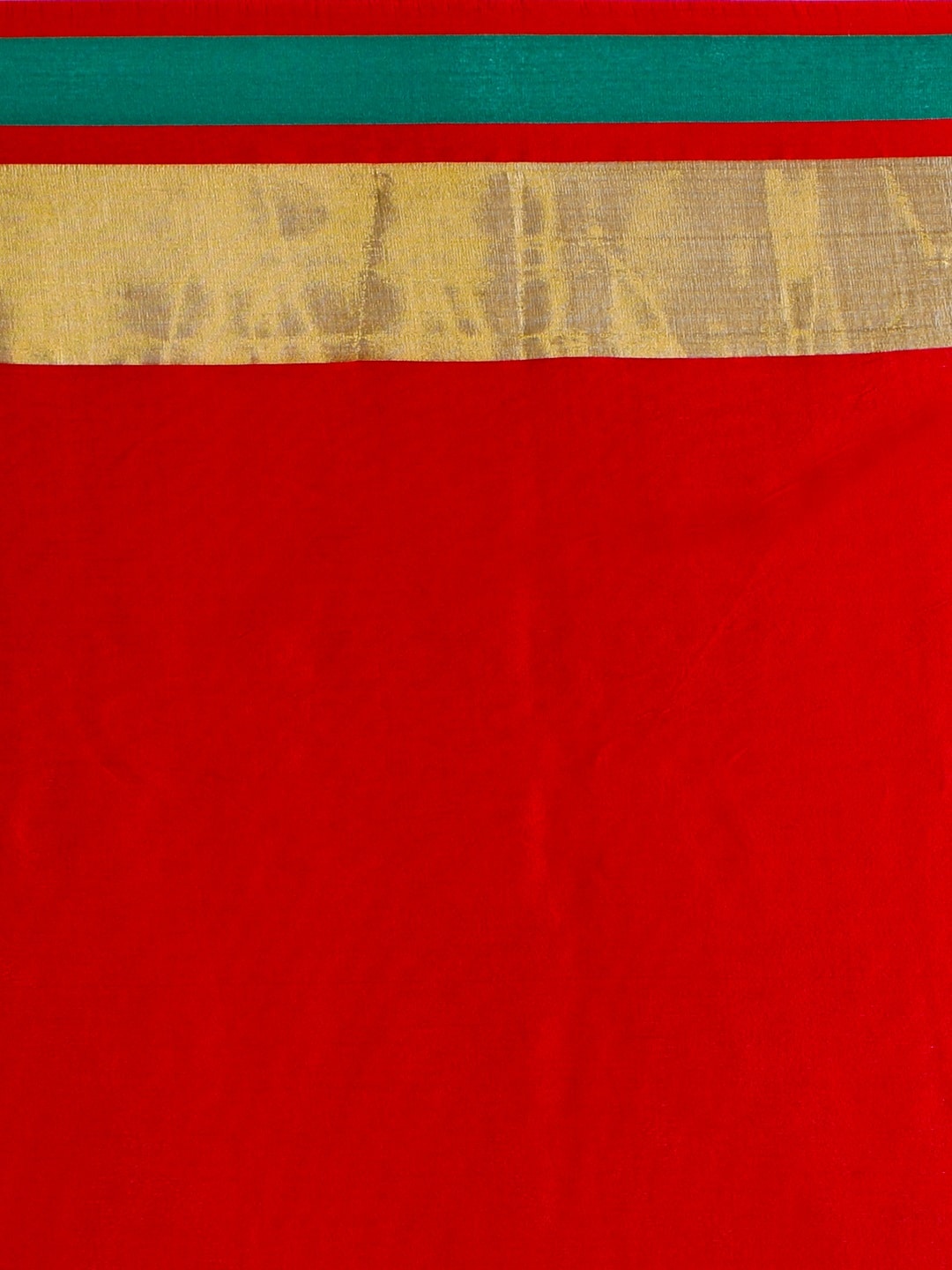 Saree Mall Red & Gold-Toned Silk Cotton Colourblocked Kanjeevaram Saree - Distacart