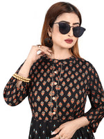 Thumbnail for Kalini Women Black & Red Ethnic Motifs Anarkali Kurta - Distacart