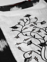 Thumbnail for Sangria Women Black & Off-White Woven Design Straight Kurta - Distacart