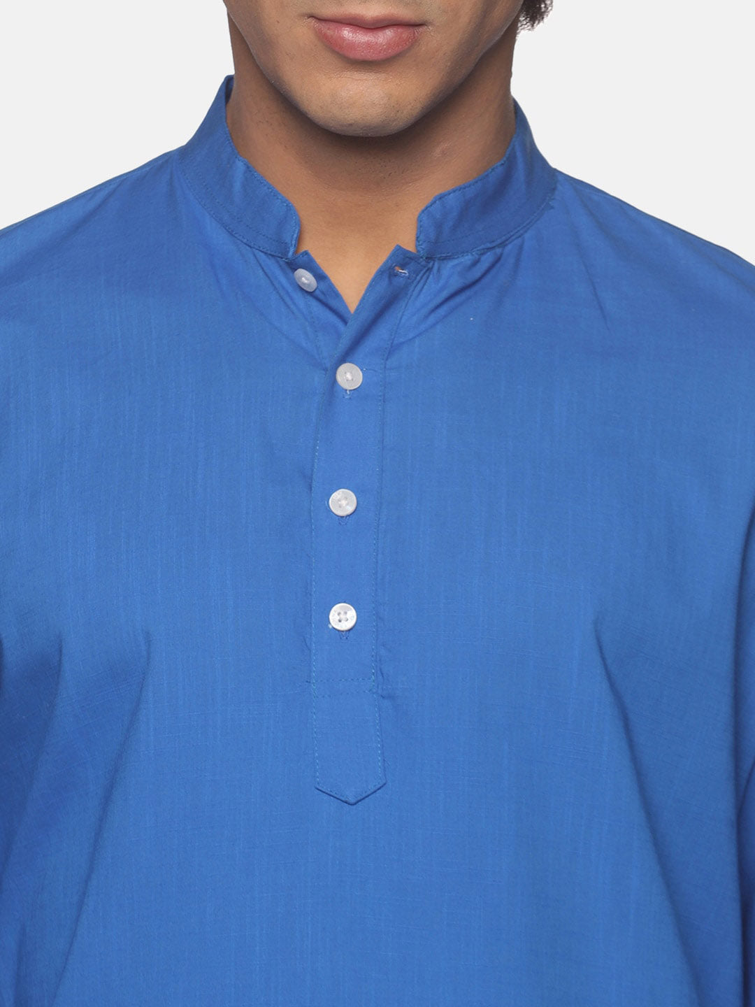 Sethukrishna Blue Pure Cotton Kurta with Pyjamas For Men - Distacart